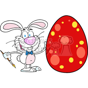 Royalty-Free RF Copyright Safe Happy Rabbit Painting Easter Egg clipart.