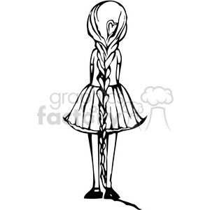 view of the back of a girl standing clipart. Commercial use image # 384730