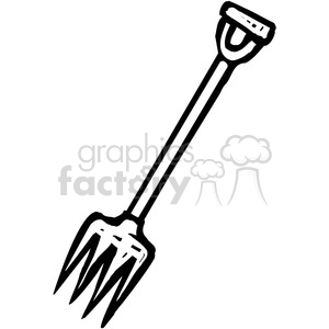 clipart - black and white pitchfork.