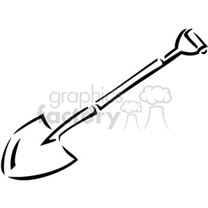 black and white dirt shovel clipart. Commercial use image # 385008