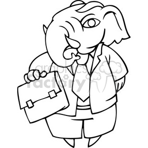 black and white Republican mascot clipart. Commercial use image # 385637