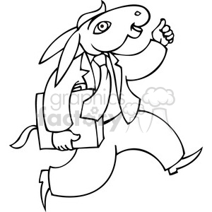 black and white image of a Democrat man clipart. Commercial use image # 385638