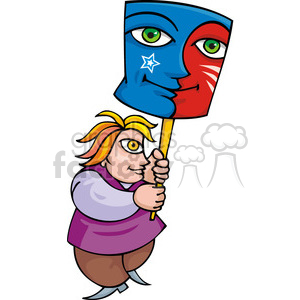 clipart - man holding up a political sign.