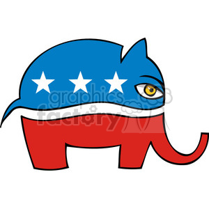 Republican cartoon elephant clipart. Commercial use image # 385655