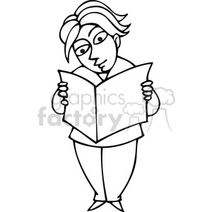 man reading a pamphlet clipart.