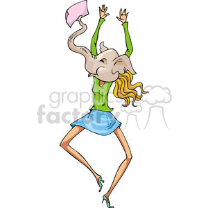 Republican female dancing with an elephant mask on clipart. Royalty-free image # 385660