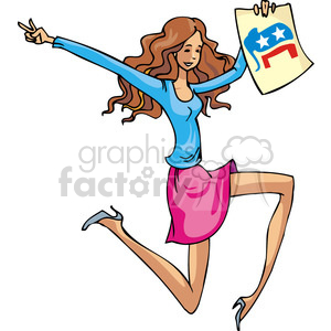 Republican women holding her sign clipart. Commercial use image # 385693