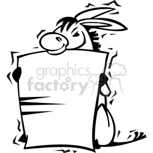 Democrat donkey holding a blank sign clipart. Royalty-free image # 385698