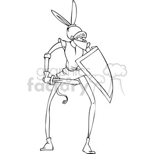 black and white image of a Democrat in a knight suit clipart.