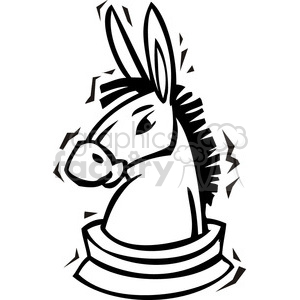 black and white image of a Democrat pawn piece clipart.
