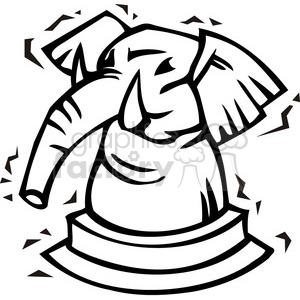 black and white Republican game piece clipart.