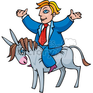 Democrat riding a donkey clipart. Royalty-free image # 385759