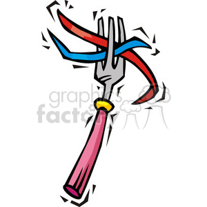 Democrats and Republicans on a fork clipart.