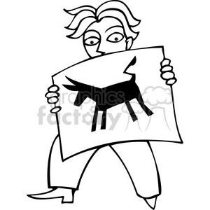 black and white image of a Democrat man holding a sign clipart. Royalty-free image # 385779