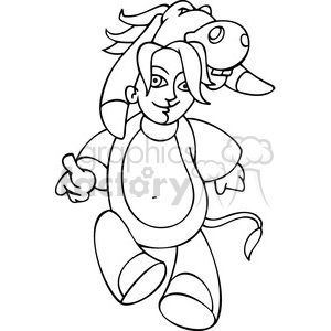 black and white image of a Democrat costume clipart. Commercial use image # 385790