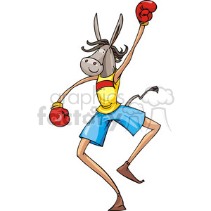 Democratic character with boxing gloves