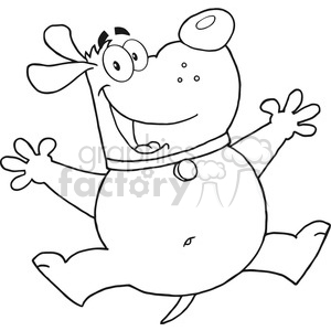 5229-Happy-Fat-Dog-Jumping-Royalty-Free-RF-Clipart-Image clipart. Commercial use image # 386382