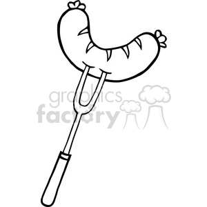 Fork With Sausage clipart. Royalty-free image # 386578