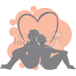 couple thinking about their love clipart.