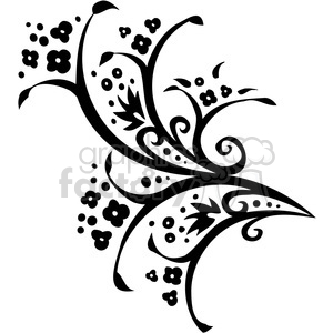 Chinese swirl floral design 007 clipart.