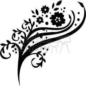 Chinese swirl floral design 086 clipart.