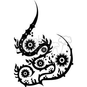 Chinese swirl floral design 087 clipart.