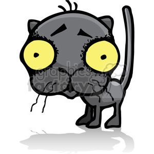 bug eyed black cat clipart.