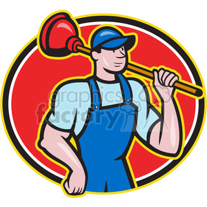 plumber plunger shoulder OVAL clipart. Royalty-free image # 388111