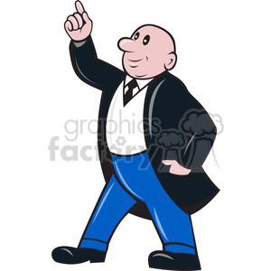 clipart - bald man pointing up.