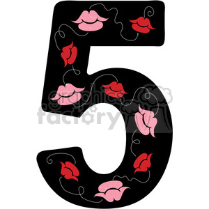 Number 5 Girly clipart. Royalty-free image # 388589