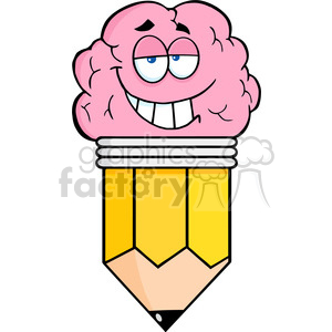 5922 Royalty Free Clip Art Clever Pencil Cartoon Character clipart. Commercial use image # 389071