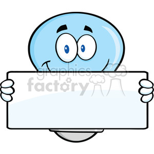 6114 Royalty Free Clip Art Blue Light Bulb Cartoon Mascot