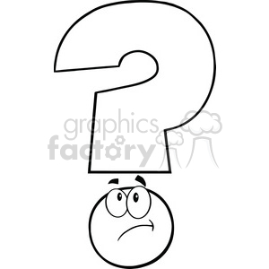 6261 Royalty Free Clip Art Question Mark Cartoon Character Thinking clipart. Royalty-free image # 389341