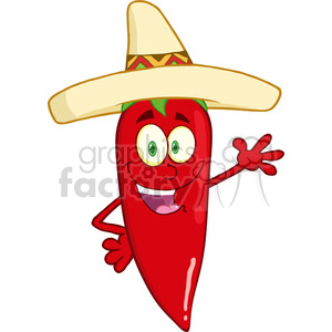 6777 Royalty Free Clip Art Smiling Red Chili Pepper Cartoon Character With Mexican Hat Waving For Greeting Clipart Commercial Use Gif Jpg Png Eps Svg Ai Pdf Clipart 389536 Graphics Factory