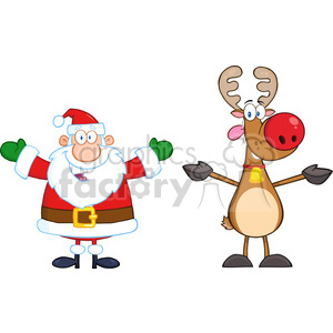 cartoon funny christmas holidays santa reindeer