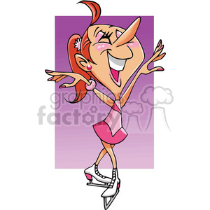 female ice skater cartoon clipart. Commercial use image # 389806