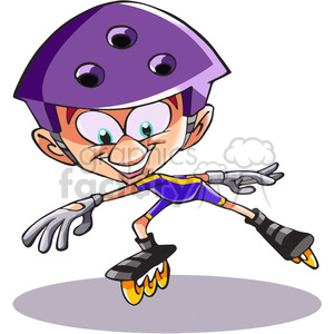 cartoon character funny comical rollerblader fitness