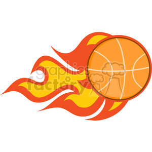Clipart Flaming Basketball