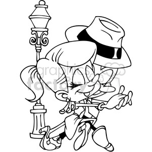 coulpe dancing in the streets in black and white clipart. Commercial use image # 390731