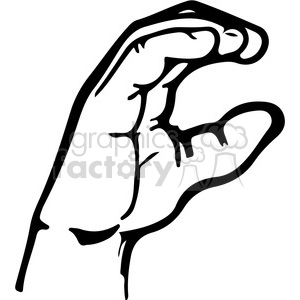 sign language letter C clipart. Royalty-free image # 167491