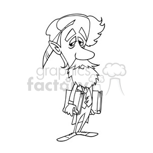 Charles Dickens bw cartoon caricature clipart. Commercial use image # 391671