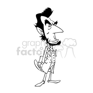 Abraham Lincoln bw clipart.