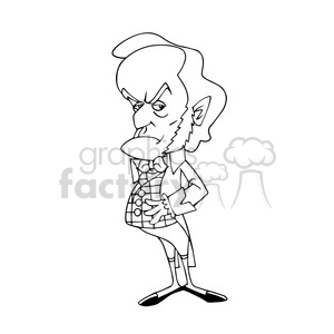Richard Wagner bw cartoon caricature clipart. Commercial use image # 391711