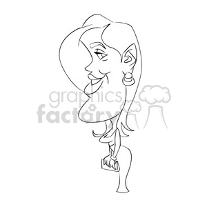 salma hayek celebrity cartoon character black white clipart. Royalty-free image # 393522