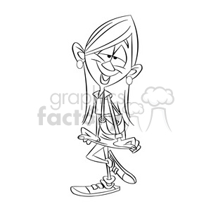 black and white image of girl in short skirt chica en minifalda negro clipart. Commercial use image # 393953