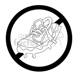 no dirty shoes sign clipart.