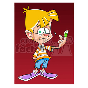kid with hurt finger clipart. Commercial use image # 394258