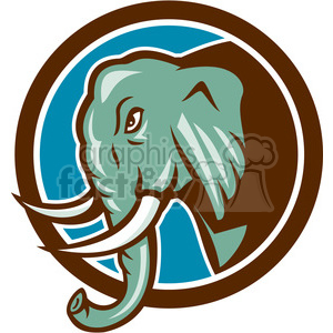 elephant side charge walk HEAD CIRC clipart. Commercial use image # 394334