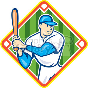 baseball player batting side kneel DIAMOND clipart. Royalty-free image # 394424