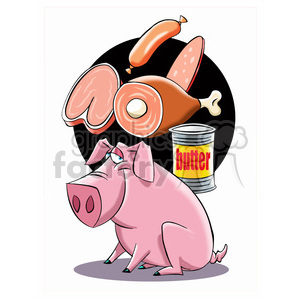 cartoon pig pork ham animal products material capitalism